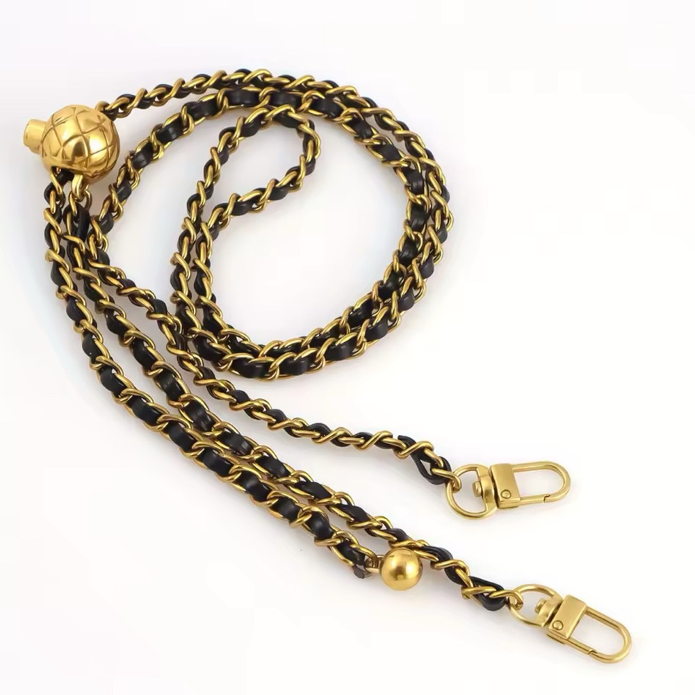Gold and Black Chain Strap